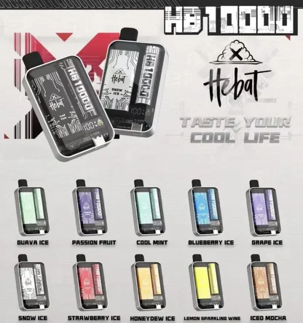 173c3b35a62d031e8fda2cbfdf05aa94.webp Hebat 喜貝 10000口 拋棄式電子煙 15ml容量/5%尼古丁鹽/LED螢幕顯示/Type-C快充