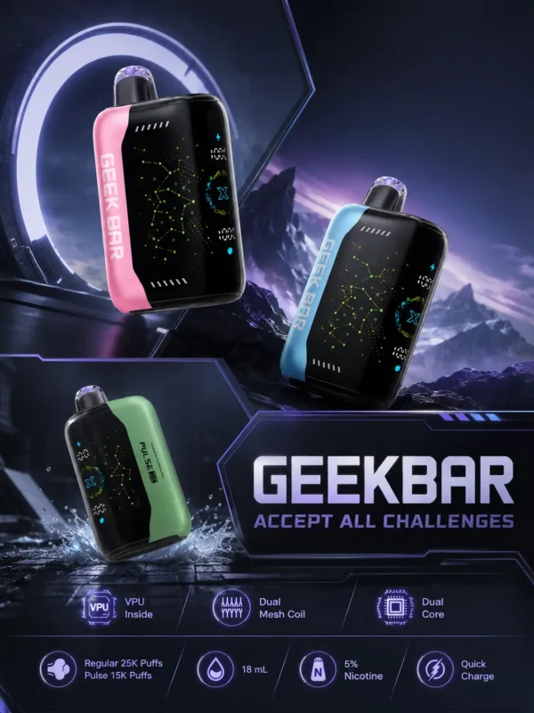 ChatGPT-Image-2026年8月31日-上午02_14_06.webp GEEK BAR Pulse X 25000口 拋棄式電子煙 3D曲面全螢幕/18ml油艙/5%尼古丁鹽/超長續航【買5贈1】