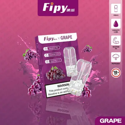 Fipy 果派 一代通用煙彈 2.2ml容量/透明美學/頂級陶瓷芯/3%尼古丁鹽/通用一代主機【買3贈主機】
