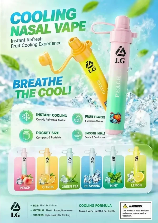 I.G夏威夷鼻通產品規格-鼻吸薄荷棒-6-scaled-1.webp I.G 夏威夷 1000口 鼻通 涼感鼻吸薄荷棒 1000口使用次數/6款香氣可選版本