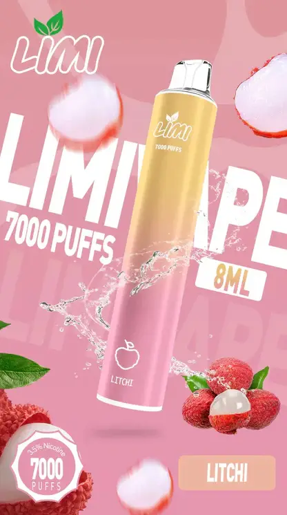 LIMI拋棄式一次性7000口-5.webp LIMI 7000口 拋棄式電子煙 3.5%尼古丁鹽/強勁擊喉感/冰感水果/吸氣發光LED/650mAh可充電