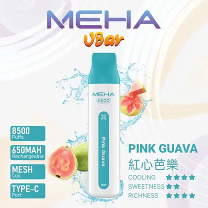 MEHA-8500口-VBar小白條-11.webp MEHA VBar 魅嗨 小白條 8500口 拋棄式電子煙 3%尼古丁鹽/黃金配方/冰爽水果/8500口大容量/650mAh可充電設計