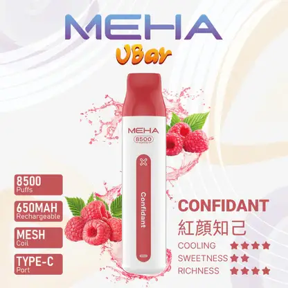MEHA-8500口-VBar小白條.webp MEHA VBar 魅嗨 小白條 8500口 拋棄式電子煙 3%尼古丁鹽/黃金配方/冰爽水果/8500口大容量/650mAh可充電設計