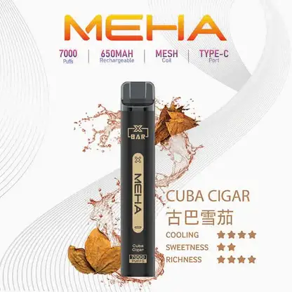 MEHA-XBAR-拋棄式-7000口小黑條-1.webp MEHA XBAR 魅嗨 小黑條 7000口 拋棄式電子煙 3%尼古丁鹽/極強冰感/Mesh芯爆發力/650mAh可充電續航