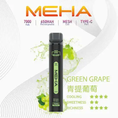 MEHA-XBAR-拋棄式-7000口小黑條-7.webp MEHA XBAR 魅嗨 小黑條 7000口 拋棄式電子煙 3%尼古丁鹽/極強冰感/Mesh芯爆發力/650mAh可充電續航