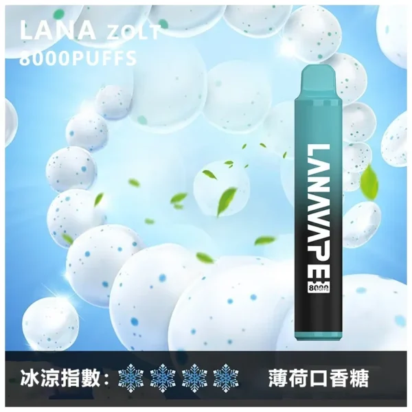 image-288.webp LANA ZOLT 8000口 拋棄式電子煙 15ml煙油/冰感水果/Mesh網狀霧化芯/爆發力強/配置可充電式設計