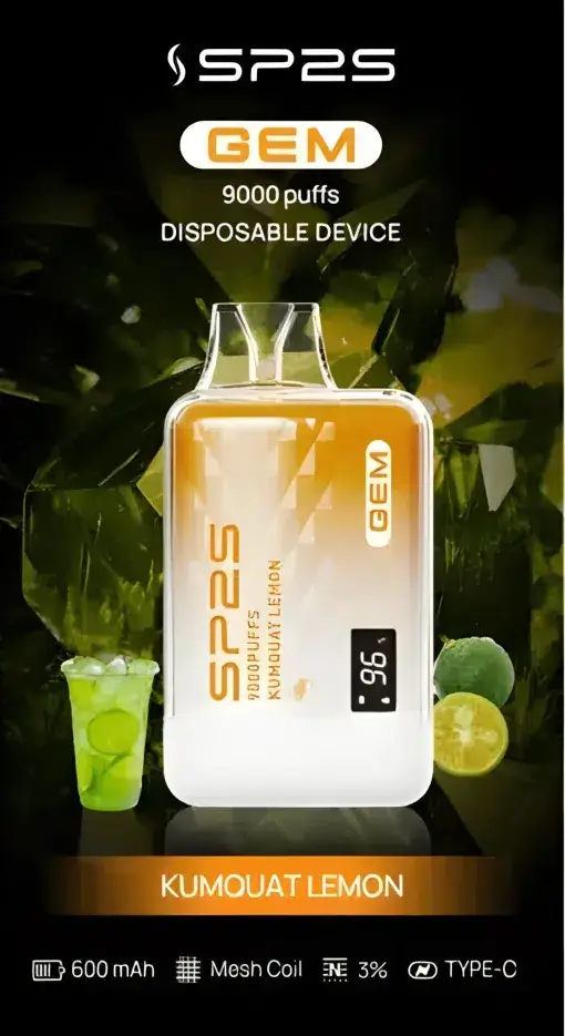 SP2S 思博瑞 GEM 9000口 拋棄式電子煙 9000口油量/600mAh/快充/水晶質感/智能螢幕