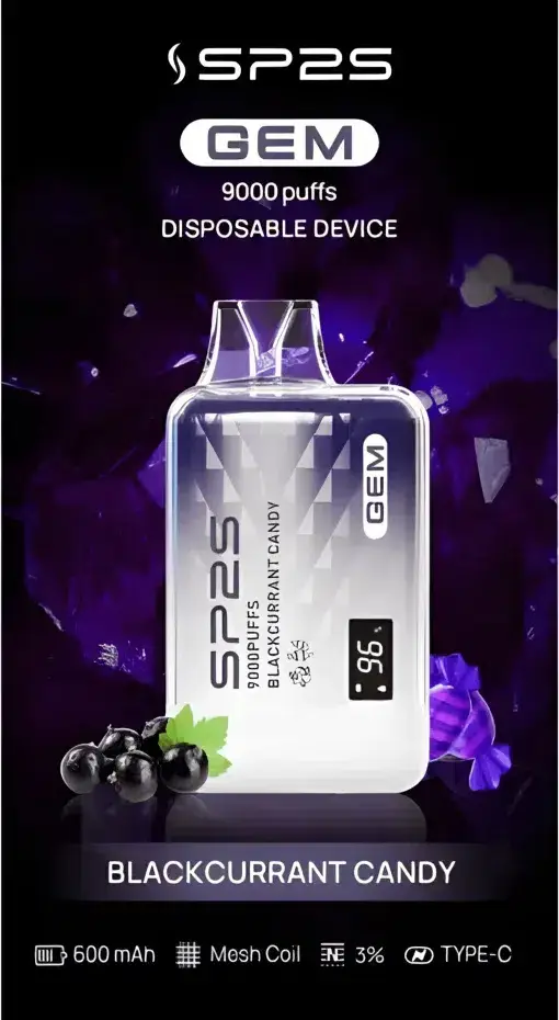 SP2S 思博瑞 GEM 9000口 拋棄式電子煙 9000口油量/600mAh/快充/水晶質感/智能螢幕