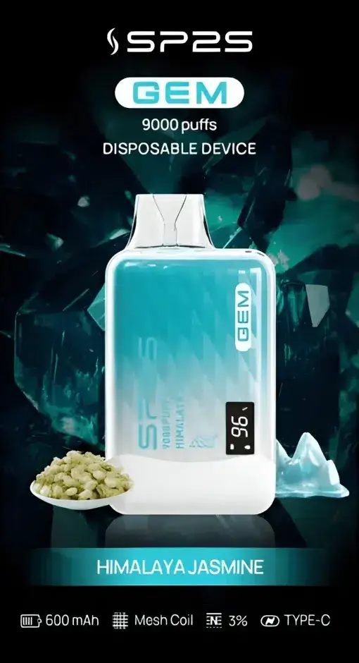 SP2S 思博瑞 GEM 9000口 拋棄式電子煙 9000口油量/600mAh/快充/水晶質感/智能螢幕