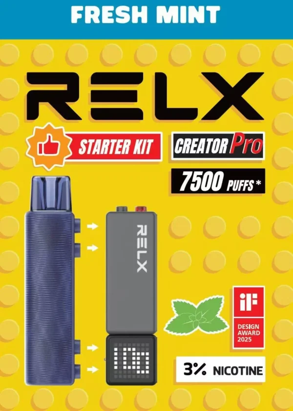 圖片_20260131011126_146_7.webp RELX 悅刻 Creator積木 7000口 拋棄式電子煙入門套裝 含主機/6ml儲油/3%尼古丁鹽
