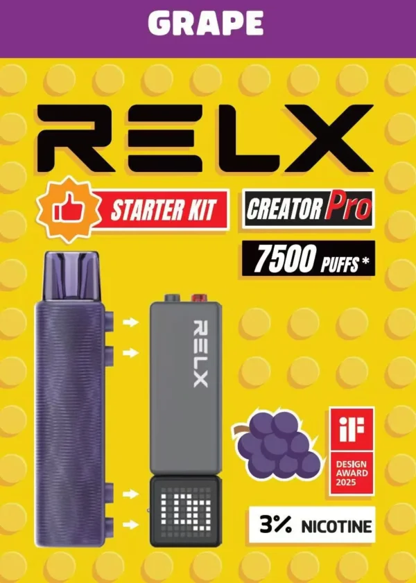 圖片_20260131011127_147_7.webp RELX 悅刻 Creator積木 7000口 拋棄式電子煙入門套裝 含主機/6ml儲油/3%尼古丁鹽