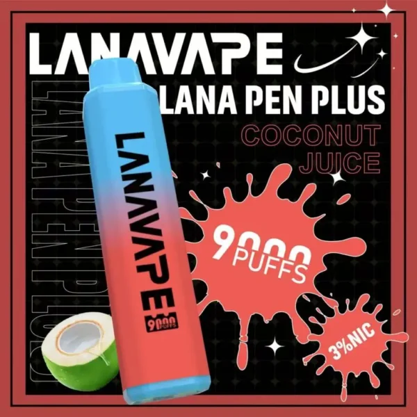 圖片_20260721191447-768x768-1.webp LANA PEN PLUS 9000口 拋棄式電子煙 15ml儲油/3%尼古丁鹽/Mesh芯/Type-C充電